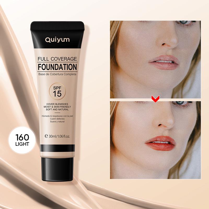 Quiyum Full Coverage Foundation 30ml - Concealing, Brightening, Natural & Lightweight