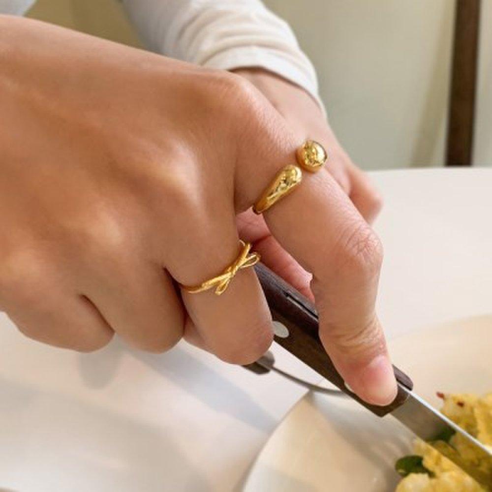 Offener Band Silberring 14K Goldring Freie Größe