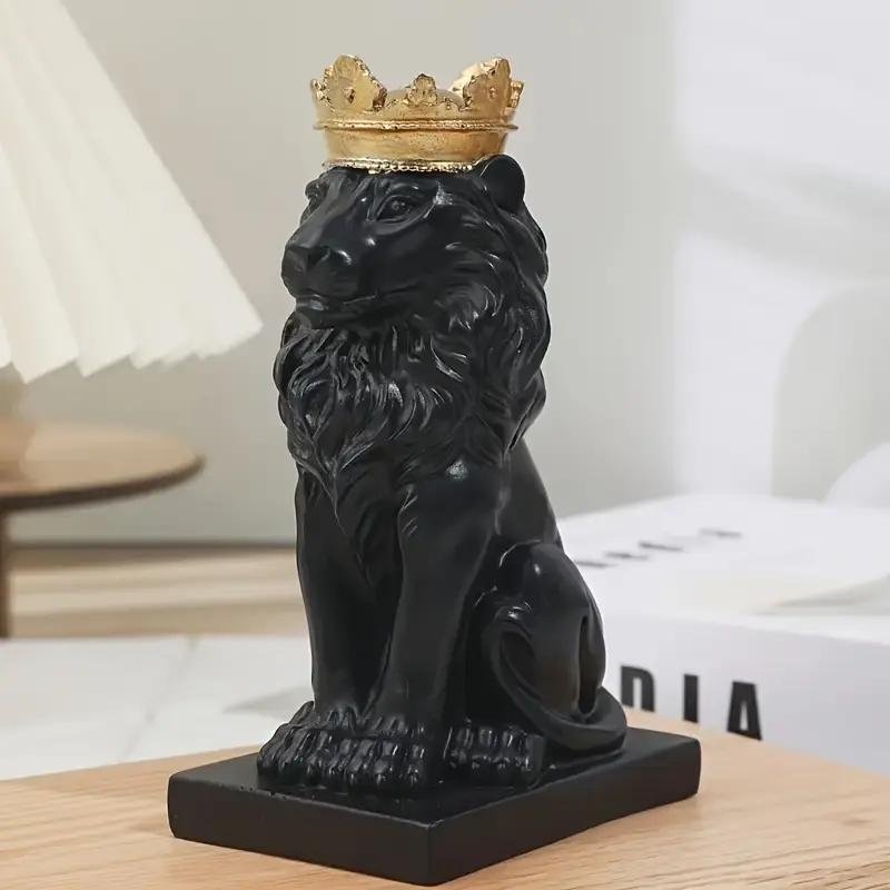 Creative Lion Statue Crown Lion Statue Handmade Art Gift Home Office Decoration Living Room Desk Home Decoration