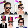 Cappello a Cilindro da Mago Costume Accessorio Piuma Artificiale per Mascherata Nightclub Adulti