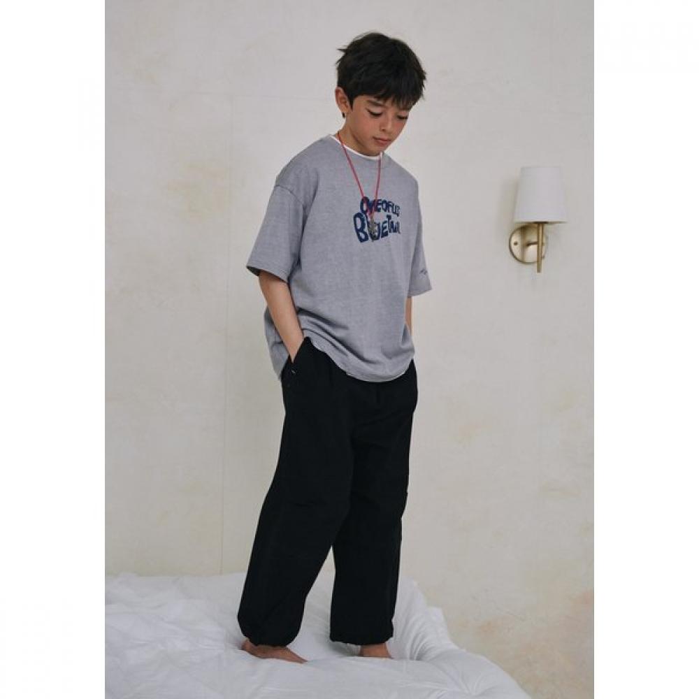 Bluetail Black Barrel Baggy Fit Woven Pants Aab1pt07bk