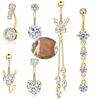 Stainless Steel Belly Button Ring with Zirconium Belly Button Stud for Body Piercing Jewelry