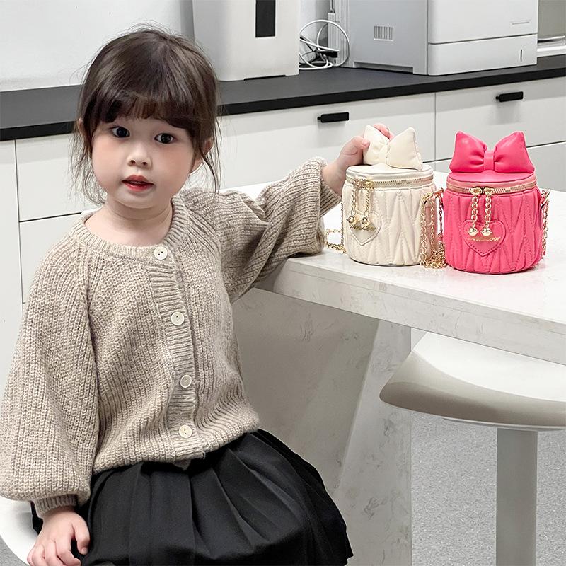Mini Kleine Tas - Kinder Tas - Ketting met Plooien - Emmer Vormig - Baby Kleine Tas