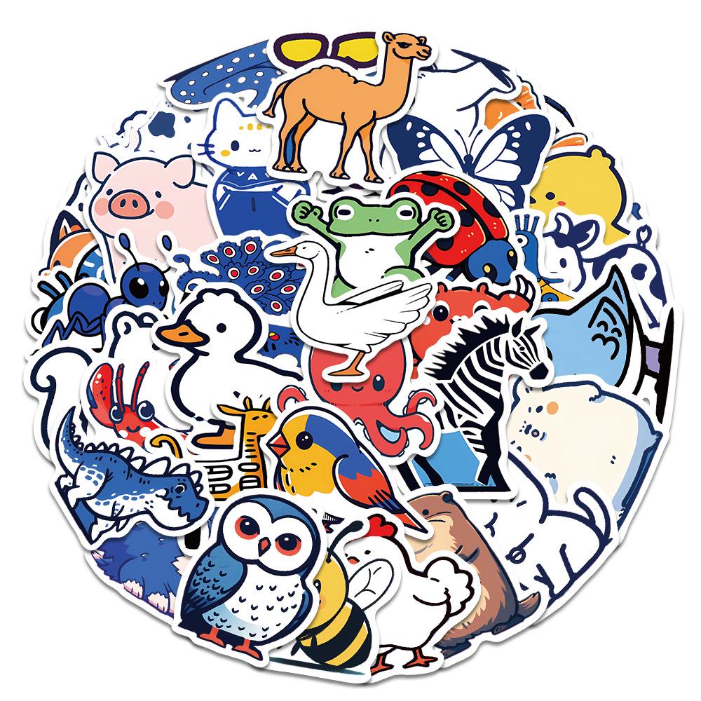 Sada samolepek divoké zvěře: Los, Alpaka, Panda & Lev