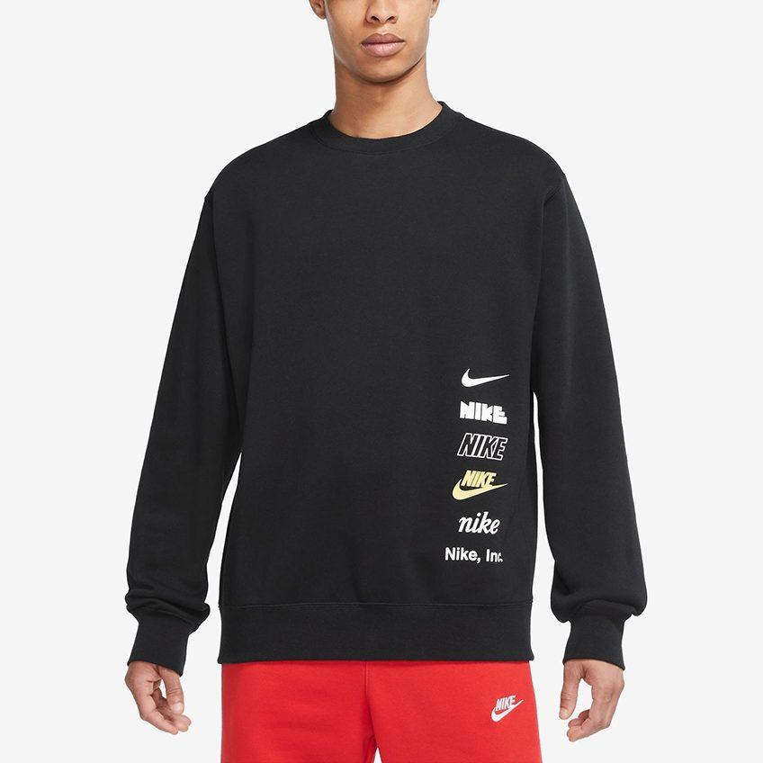 Nike Sweatshirts Men's Black Crew Neck Thickened Regular DX0782-010