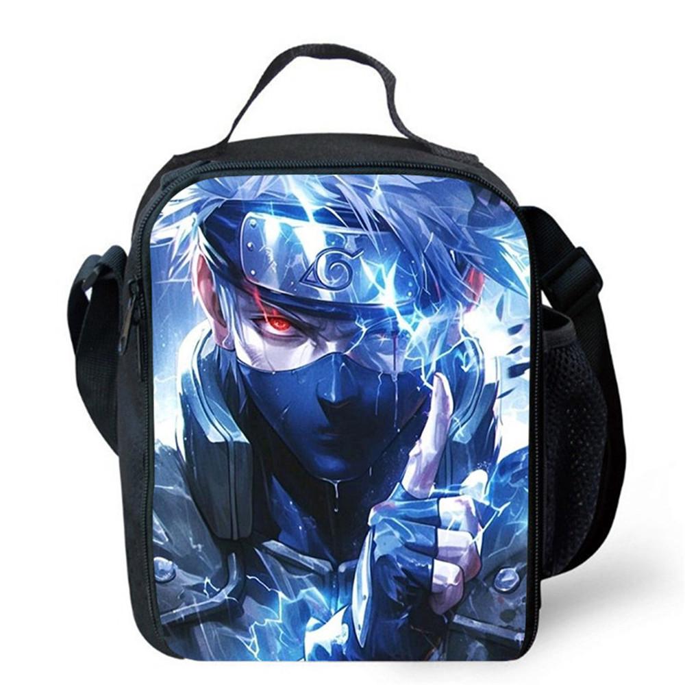 Cartoon NARUTO Insulated Cooler Lunch Bag Cute Portable Lightweight Picnic Bag for Boys & Girls Age 5-10 Kids Daily Food Bag