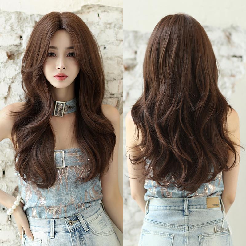 Professional  WIGS Long Body Wavy Sakura Pink Wig for Sweet Girl High Density Synthetic Loose Curly Hair Wig with Bangs Beginner Friendly