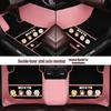 Custom Leather Car Floor Mats for Women - Cartoon Design, Double-Layer, Full Coverage