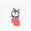 Cartoon Pinguin Wandteppich Lustiger Tier-Wandteppich Wandbehang Kinder Niedlicher Tier-Wandteppich Kunstdekor für Schlafzimmer Wohnzimmer