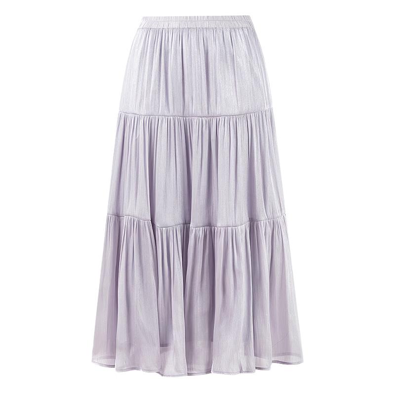 Autumn Water Yiren Pleated A-line Midi Skirt