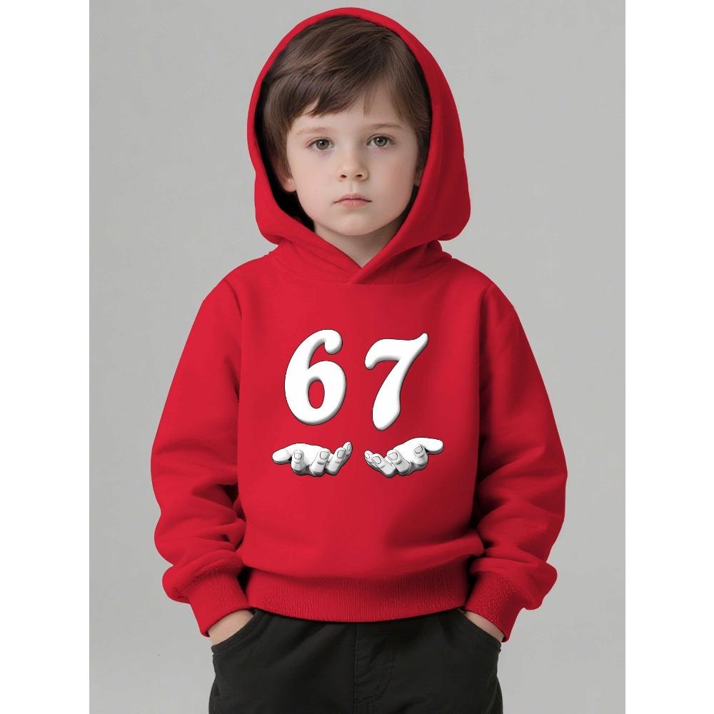 Unisex Graphic Fun 67 Men's Hooded Pullover Sweater Long-sleeved Stylish Street Style Long-sleeved Women Clothing Top