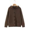 French Chic Women's Hooded Cardigan Sweater - Thick & Warm Autumn/Winter Outerwear