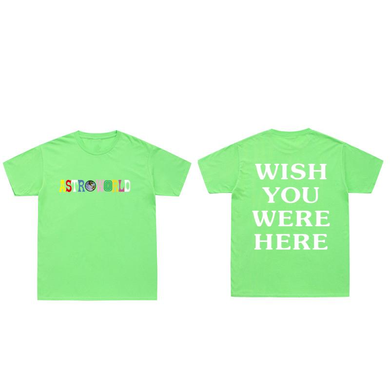 

Літня прохолодна хіп-хоп футболка для чоловіків і жінок Cactus Jack ASTROWORLD Харадзюку Бавовняні футболки WISH YOU WERE HERE Футболки з принтом літер S