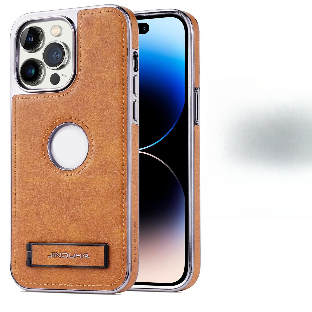 

Подходит для Apple 15 Бизнес Чехол из высококачественной кожи Чехол для мобильного телефона Противоударный Полностью закрывающий IPhone 14 Гальванизированный Магнитный держатель для карт iphone 15promax