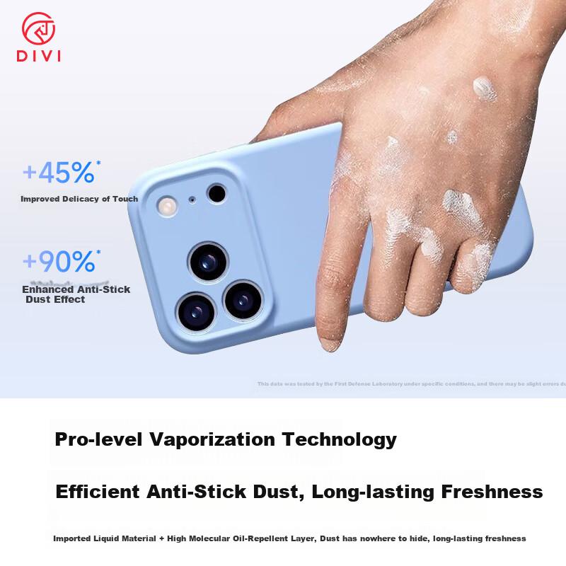 DIVI Liquid Silicone Case for Apple iPhone 17 Pro, Full Body Protection Anti-Drop Anti-Scratch Anti-Shock Skin-Friendly Ultra Thin Soft, Gray
