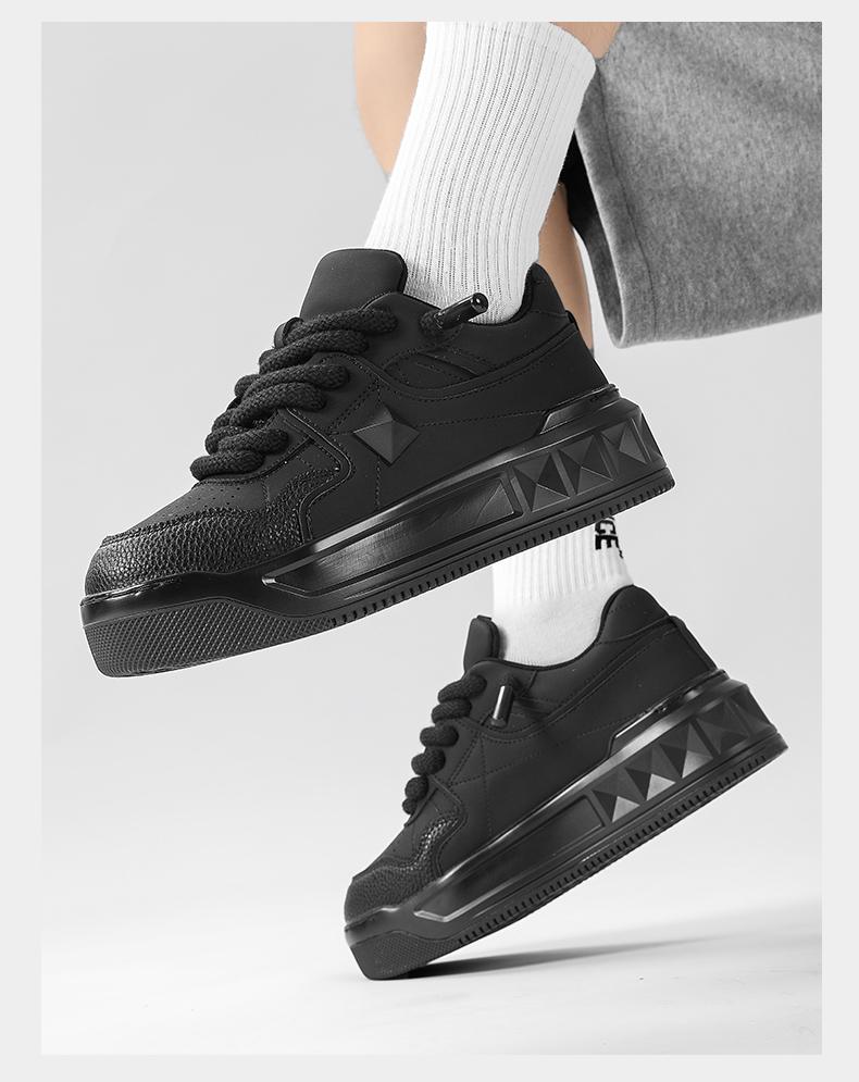 Mode Kleine weiße Schuhe Herrenschuhe mit dicker Sohle Herbst atmungsaktiv weiße Board-Schuhe neue Herrenschuhe Plateau Freizeitschuhe Tide