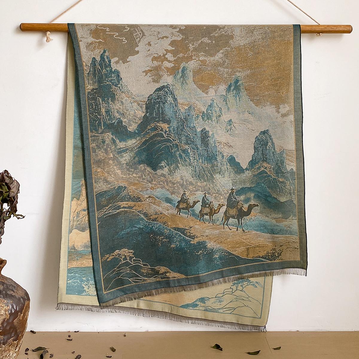 

New Winter Elegance National style Cashmere Scarf For Women Female Pashmina Luxury Brand Shawl Poncho Thick Blanket Warm Bufanda