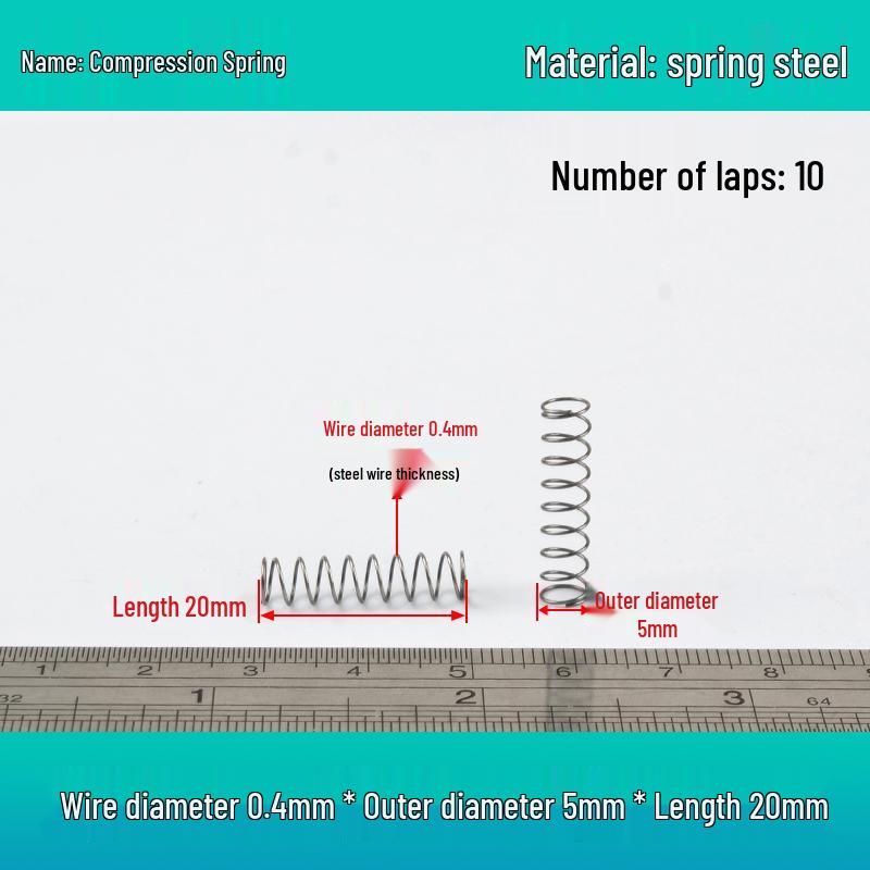 Small Mechanical Compression Spring: 0.4mm Wire, 2-8mm Outer Diameter