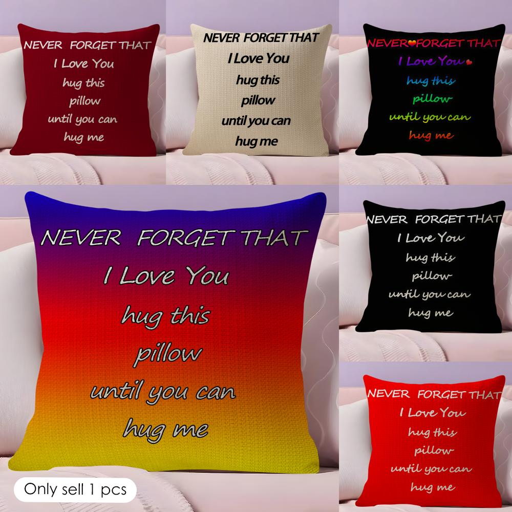 Funny Hug Me Cushion Cover Natural Linen Organic Fabric DoubleSided Printing Couch Pillow Covers Home Decor