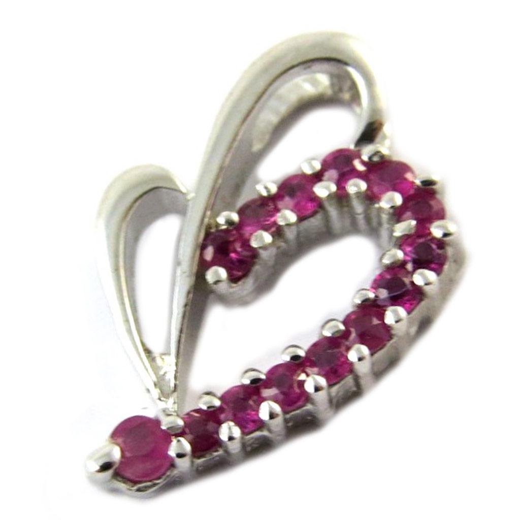 Les Trésors De Lily [E5193] - Silver Pendant 'Celestina' Ruby