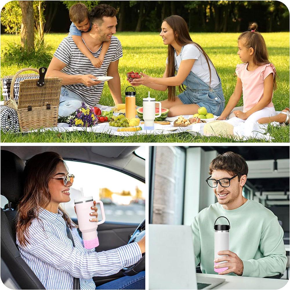 SW 7.5CM Glitter Silicone Cup Bottom Cover For Stanley 40oz/30oz Tumbler Anti-Slip Silicone Boot Sleeve 75MM Water Bottle Covers