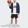 Adidas Basketball Unisex Loose Fit Hooded Zip Jacket Blue JZ9527