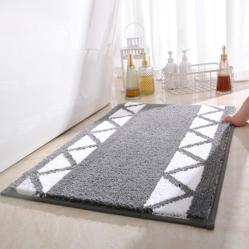 Non-Slip Bath Mat Bathroom Door Entryway Mediterranean Style Rectangle Floor Rug Washable Bedroom Balcony Doormat 50x80cm