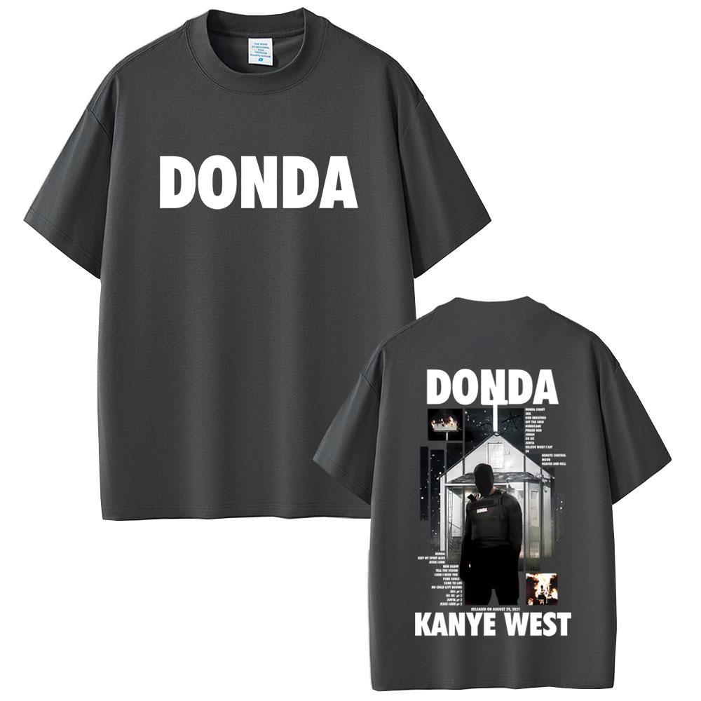 Rapper Kanye West Donda Double Sided Print Tshirt Unisex Women Hip Hop Fashion Pop Music T Shirts Unisexs Vintage Tshirts