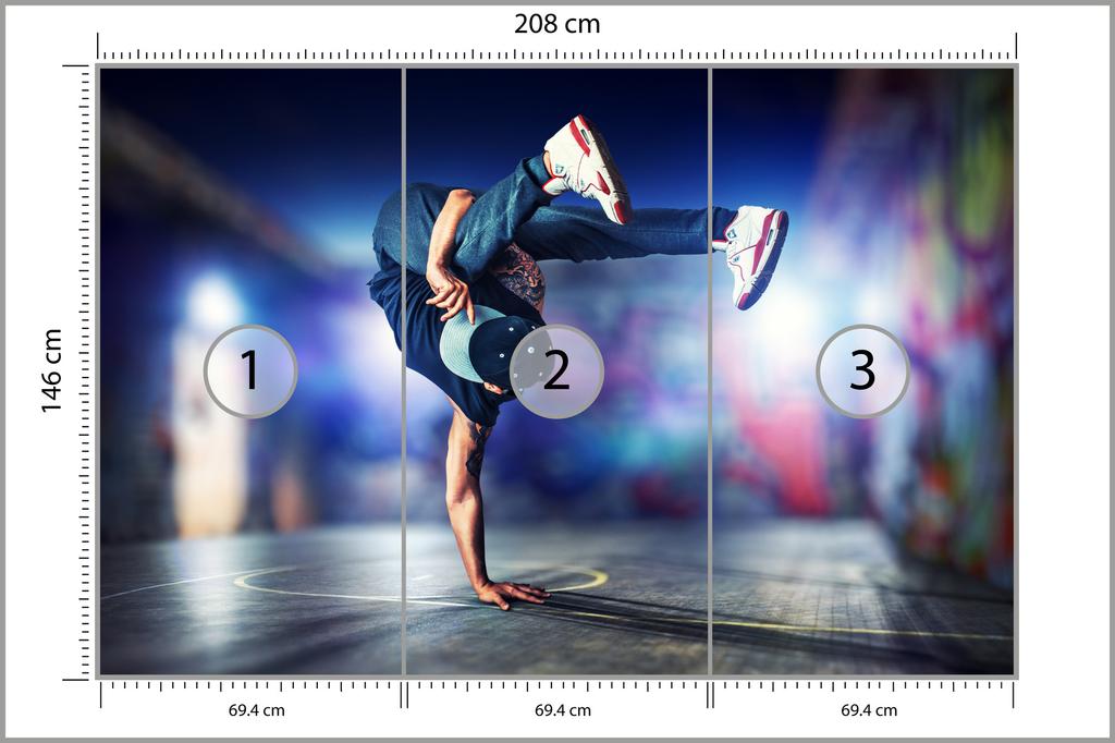 Photomural Breakdance Dancer Self-Adhesive Mural 208x146
