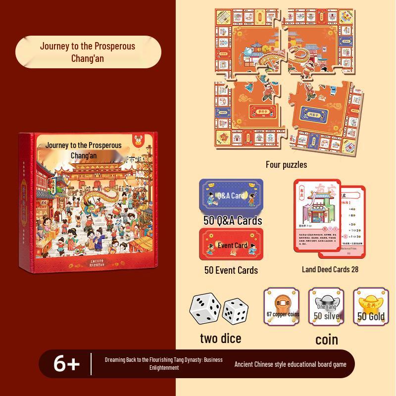 Prosperous Chang an Journey Kids  Financial Monopoly Board Game & Educational Chess Gift