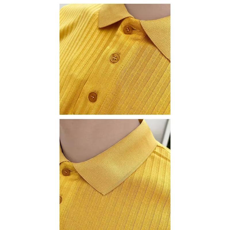 Men Slim Fit Short Sleeve Polo Shirt Korean Style Summer Casual Top