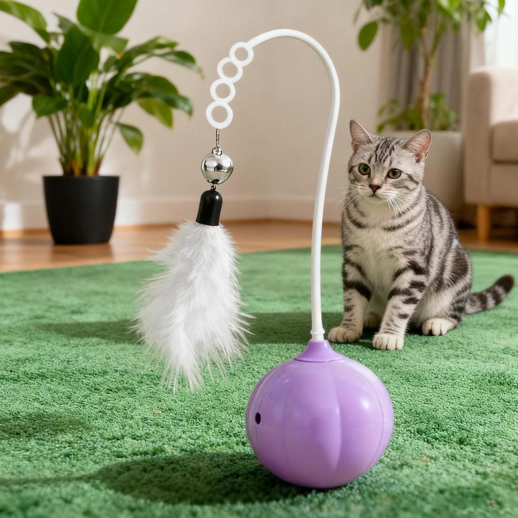 Indoor Cat Toys Electronic Kitten Supplies With Feathers Electronic Automatic Kitten Toys For Indoor Play Exercise Boredom