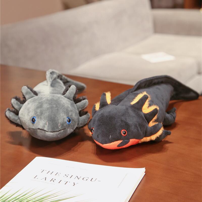 Big Size Kawaii Colorful Axolotl Plush Toy Stuffed Ambystoma Simulation Salamander Fish Appease Pillow Creative Cushion Gift