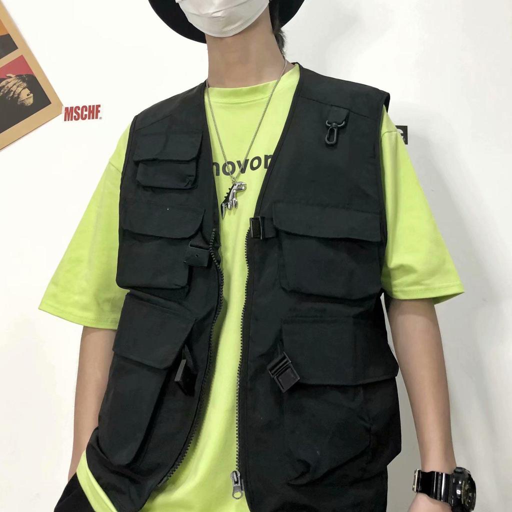 Men's Tactical Multi-Pocket Vest - Spring/Autumn Streetwear Hip Hop Sleeveless Jacket