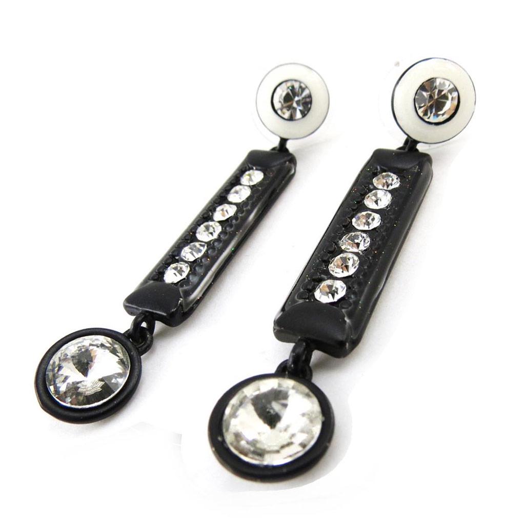Les Trésors De Lily [J2790] - Designer Earrings 'Mélusine' Black White