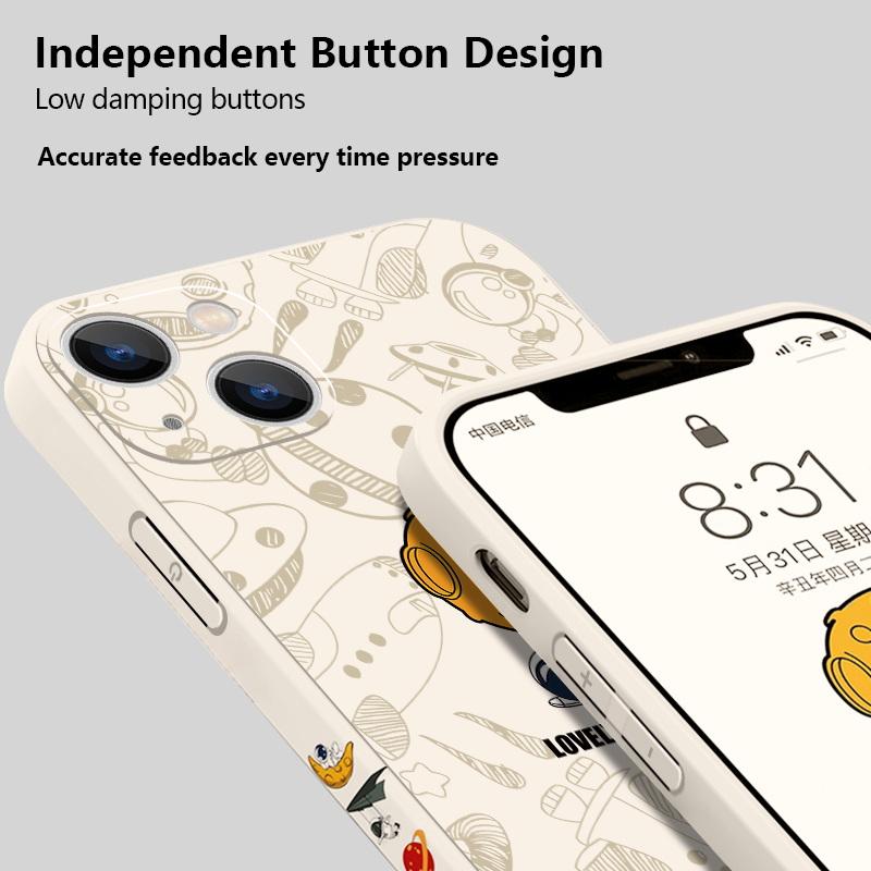 Cartoon Astronaut Silicone Case For iPhone 17e 16e 17 Pro 16 14 15 Pro Max Plus 13 11 12 Pro Shockproof TPU Lanyard Phone Cover
