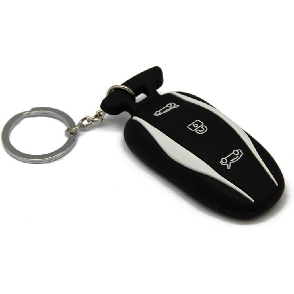 2 Packs Silicone for Tesla Key fob Cover Car Key Fob Case Holder for Tesla Model S/ Model 3 (Red+Black)