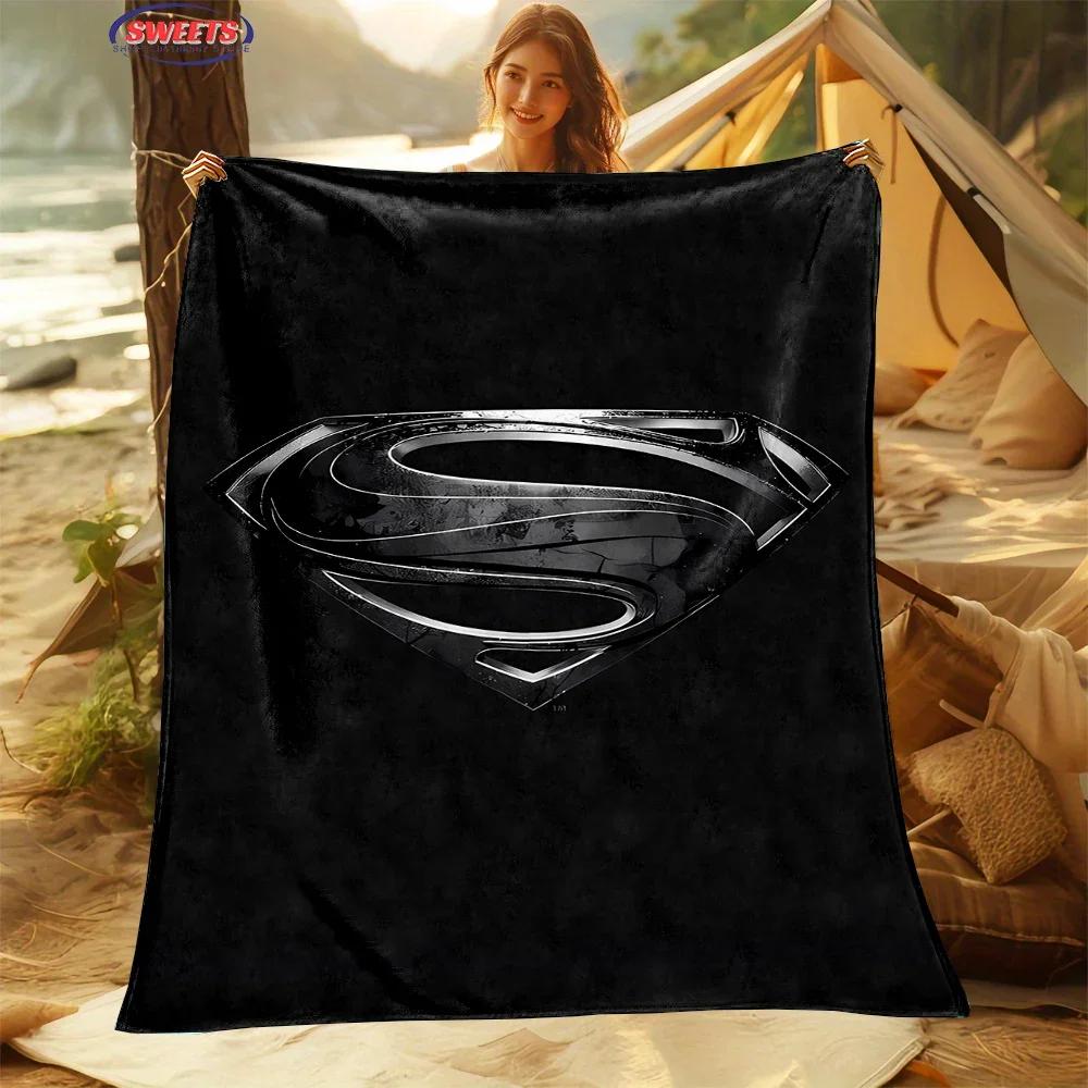 New Arrive Classic Superman Logo Blanket Sofa Bed Cover Four Season Soft Fluffy Quilt Blanket Flannel Throw Outdoor Leisure Nap