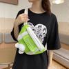 Cute Canvas Bag for Women In Autumn New Casual Cartoon Chest Bag Fashionable Girl One-shoulder Crossbody Waist Bag Trendy