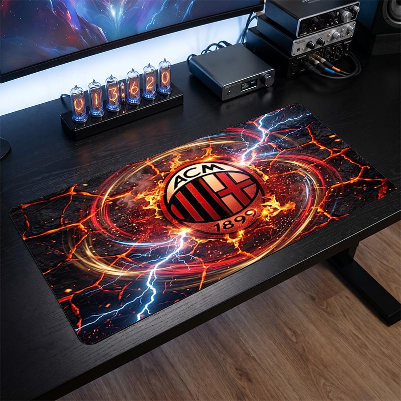 Alfombrilla de Ratón Grande Estampada AC Milan, Alfombrilla de Escritorio Suave de Goma Antideslizante para Decoración de Oficina, Portátil y Ordenador