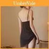 Silk Sleepwear Dress For Women With Vneck And Lace Detail Sleepwear For Lounge And Nightwear
