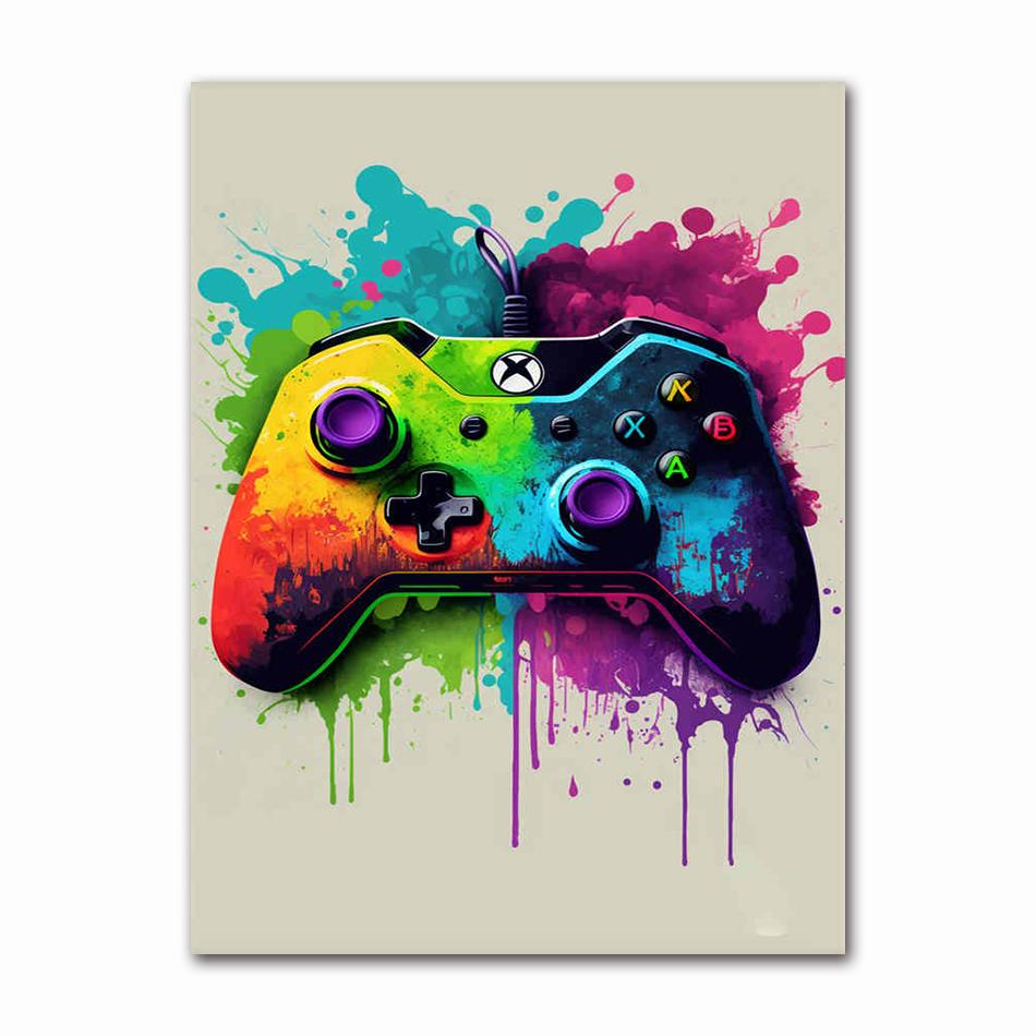 Colorful Game Controller Wall Art Poster Prints Nordic Aesthetic Picture Canvas Painting Gaming Boy Room Home Decoration