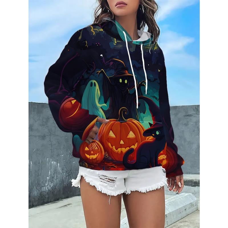 Women's Autumn and Winter 3D Printed Hooded Fashion Versatile Trend Breathable Casual Hoodies & Sweatshirts (women’s)