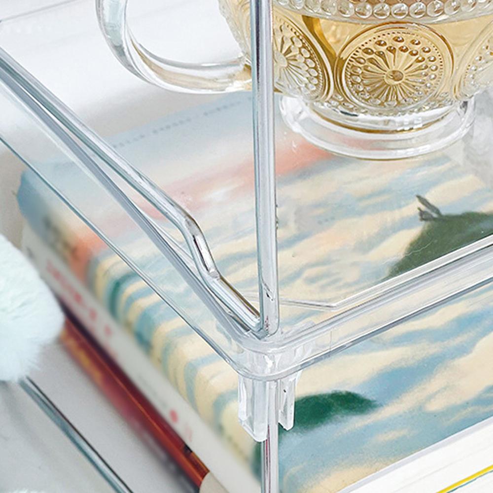 1 Τεμάχιο Διαφανές Ακρυλικό Αναδιπλούμενο Ράφι, Στοιβαζόμενο, Πολυεπίπεδο Ράφι Αποθήκευσης Επιφάνειας Εργασίας, Κατάλληλο Για Γραφείο, Μελέτη, Κοιτώνα