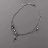 Mangxing Beaded Splicing Double-layer Stacked Necklace Design Ins Cold Wind Hip-hop Collarbone Chain