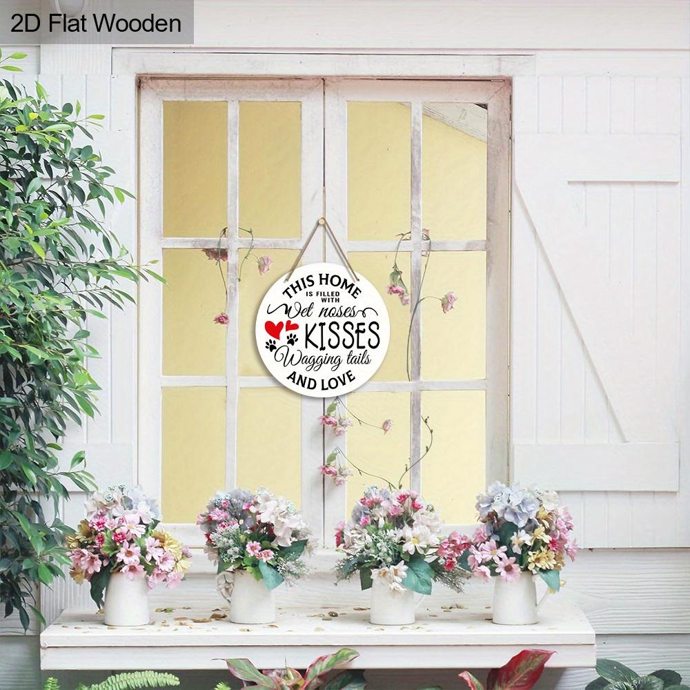 1pc 2D Flat Sign Charming Dog-Themed Wooden Hanging Sign Dog Decor Wall Hanging Art Decoration Door Decor Garden Courtyard Party Decor Farmhouse