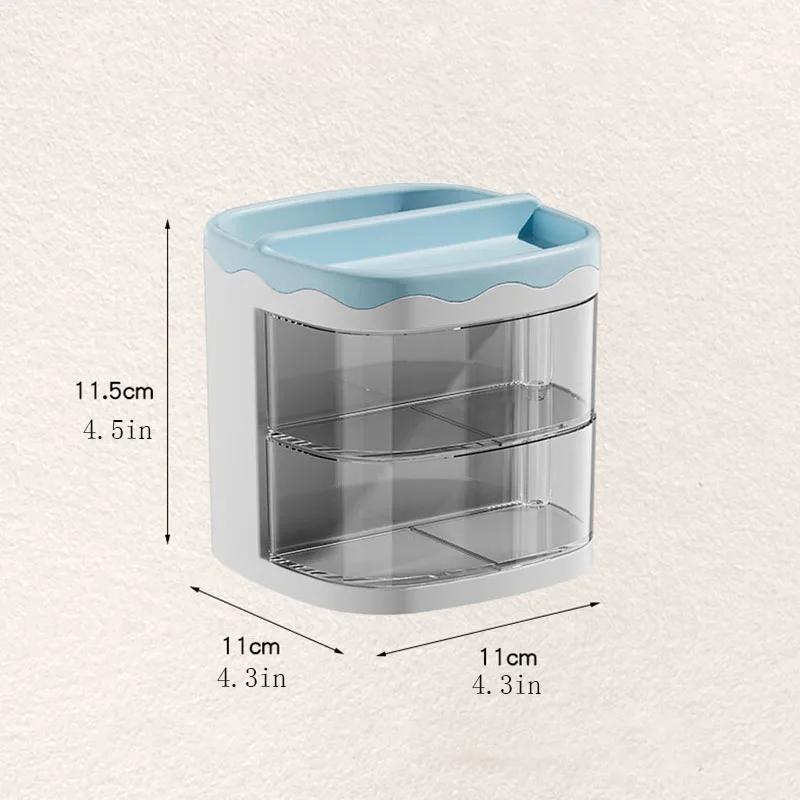 Cute Cartoon Pencil Case, Plastic Desktop Drawer Brush Box. Makeup Brush Storage Box, Classification and Compartment Storage Box