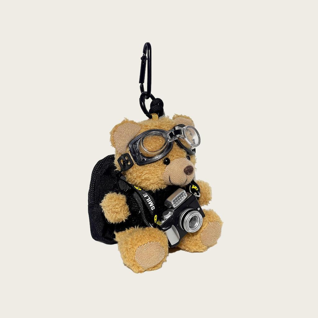 Camera Bear Bag Hanging Jewelry Plush Doll Doll Bear Pendant Couple Keychain Creative Gift