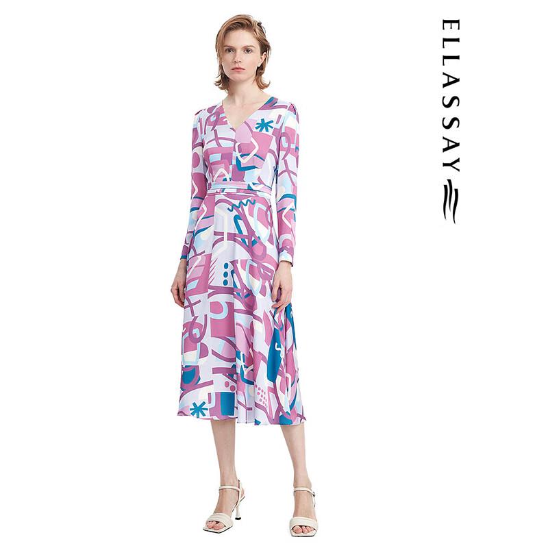 

ELLASSAY Women s Spring/Summer Pleated Silk Dress S