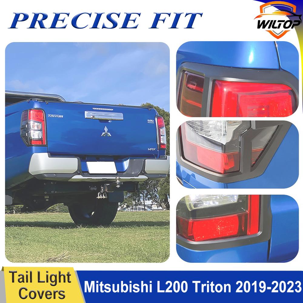 Tail Light Covers For Mitsubishi L200 Triton 2019-2025 Protector Cover ABS Rear Lamp Hoods Car Exterior Accessorie